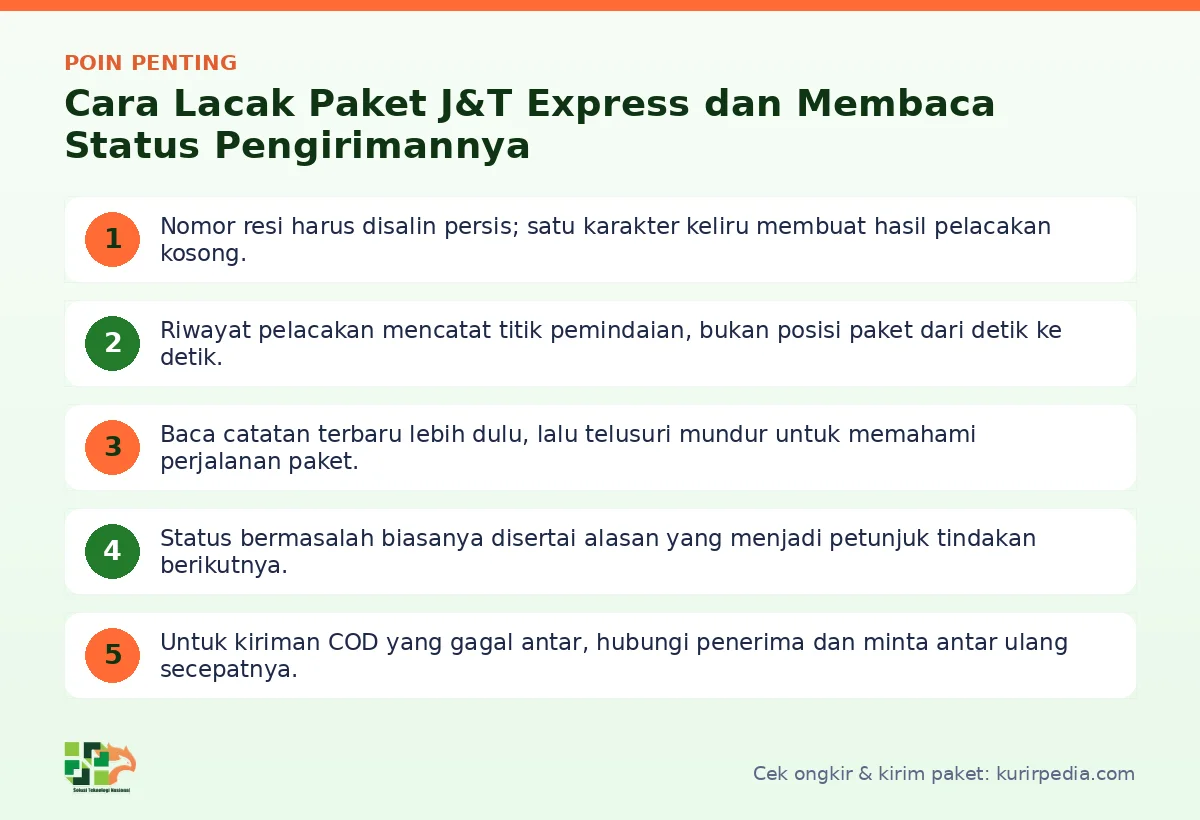 Poin penting: Cara Lacak Paket J&T Express dan Membaca Status Pengirimannya