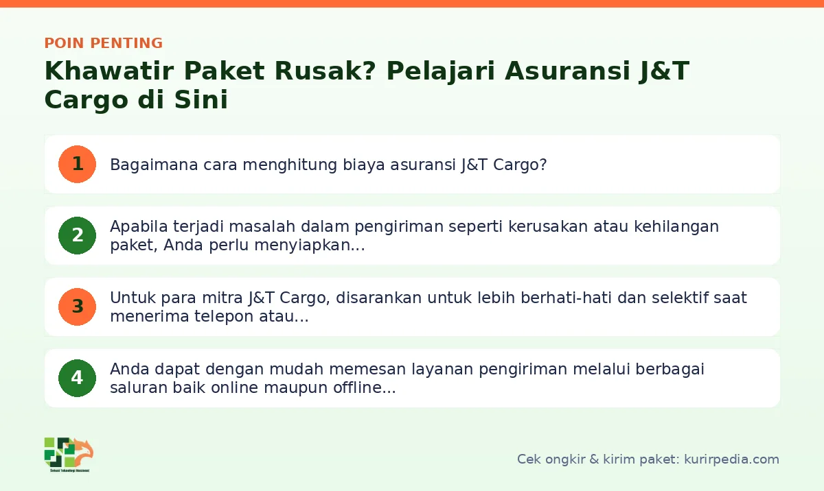 Ringkasan poin penting Mempelajari asuransi J&T Cargo - Kurir Pedia