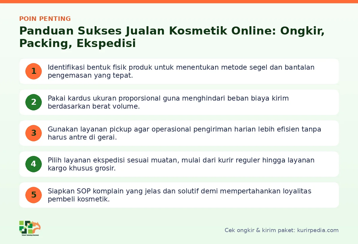Poin penting: Panduan Sukses Jualan Kosmetik Online: Ongkir, Packing, Ekspedisi