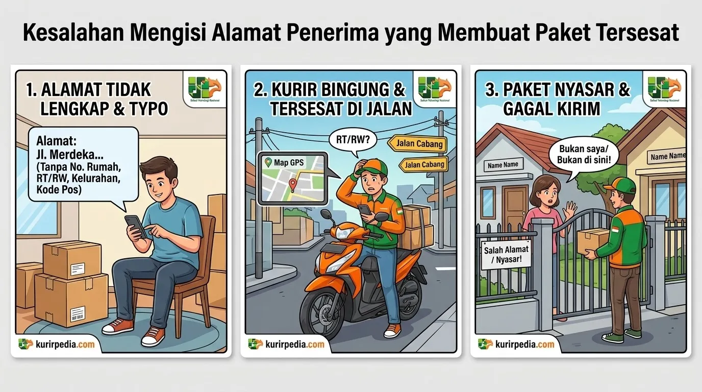 Kesalahan Mengisi Alamat Penerima yang Membuat Paket Tersesat