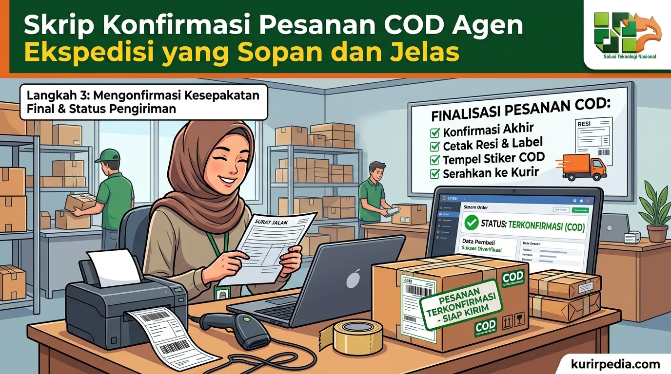 Visual konfirmasi pesanan cod agen ekspedisi - Skrip Konfirmasi Pesanan COD Agen Ekspedisi yang Sopan dan Jelas
