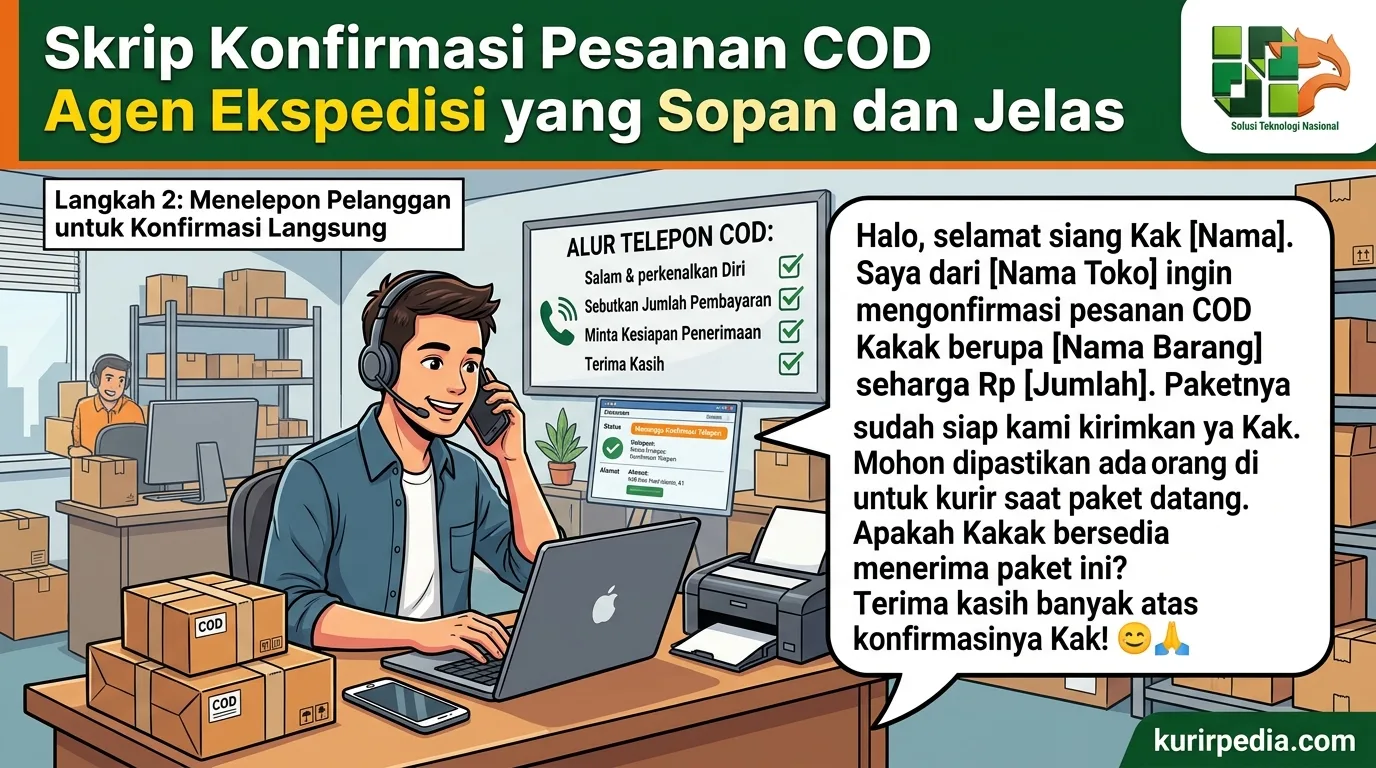 Gambar konfirmasi pesanan cod agen ekspedisi - Skrip Konfirmasi Pesanan COD Agen Ekspedisi yang Sopan dan Jelas
